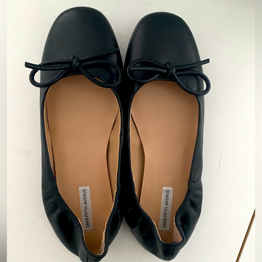 Saks Fifth Avenue Leather Ballet Flats
